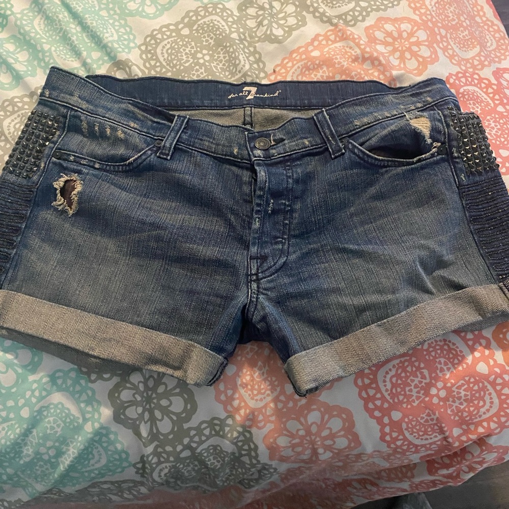 7 for mankind Jean distressed shorts